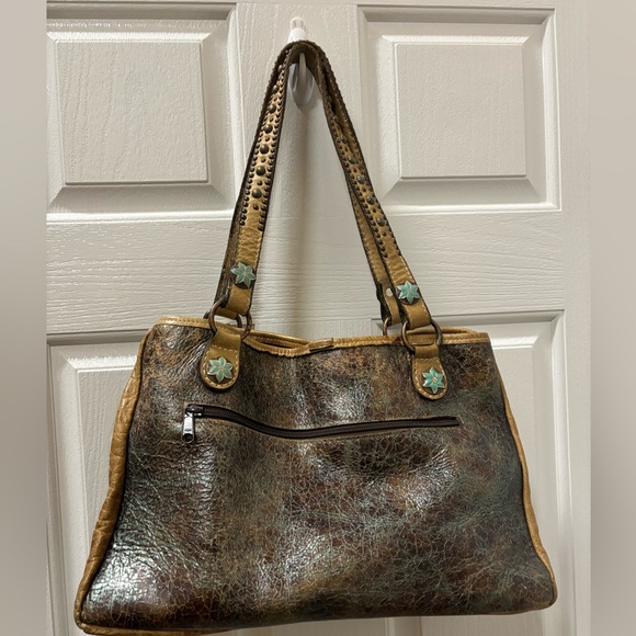 Double J Shoulder Leather Studded Tote Bag & Double Zipper Matching Wallet - Picture 2 of 16